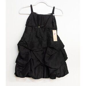 Tip top Kids Girls Black Polyester Tutu Dress Sleeveless Solid Pullover Size 8